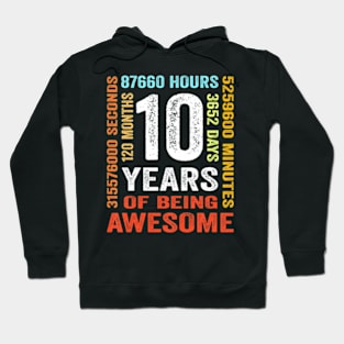 10 Years Old 10Th Birthday 120 Months Hoodie